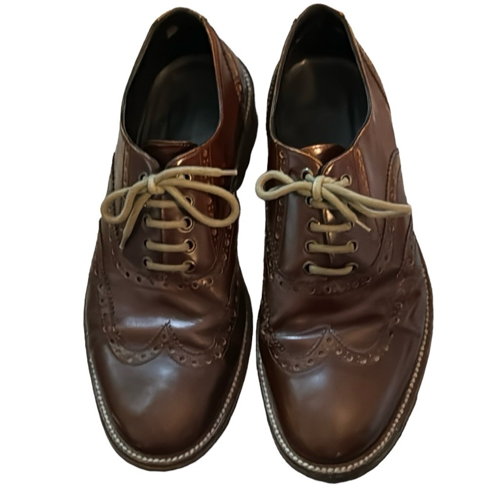 Marc Jacobs Brown Leather Wingtip Oxfords